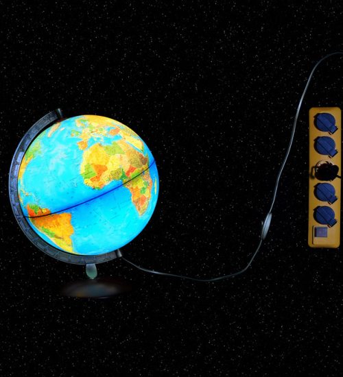 lighting Earth from space
